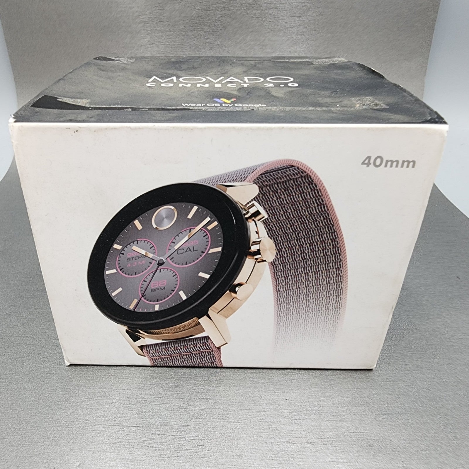 Movado Connect 2.0 40mm Carnation Gold IONPlated Stainless Steel Case with Pink0