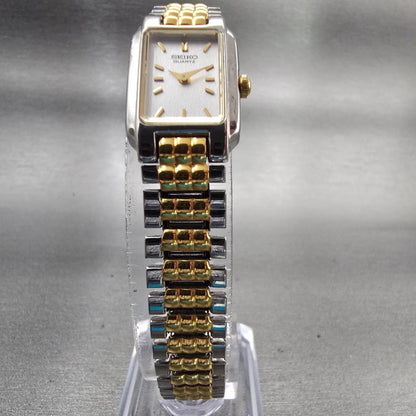 Seiko Watch Women 15mm Silver Dial Silver Tone Rectangle 1N00-5A99 New Battery5