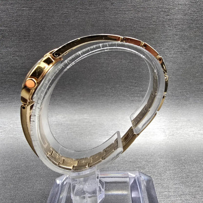 Seiko Watch Women 20mm Black Dial Gold Round Bangle 1N00-0GM0 New Battery7