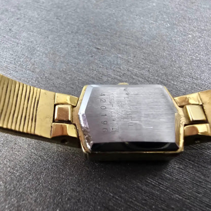 Seiko Lassale Watch Women 13mm White Dial Gold Hexagon Diamond 1E50-5039 PARTS10