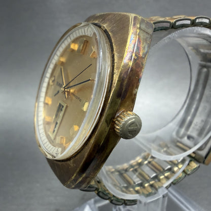 Rado Marco Polo Watch Men 36mm Gold Dial Gold Tone 11839 Daydate Automatic Runs2