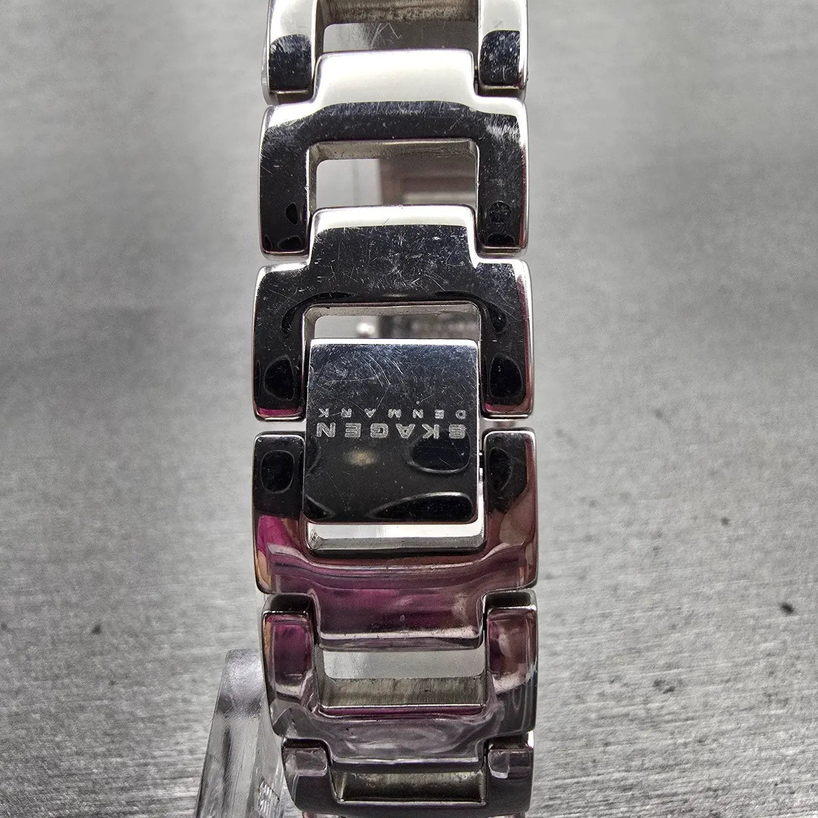 Skagen Watch Women 16mm Black Dial Silver Tone Rectangle 299SSXB New Battery7