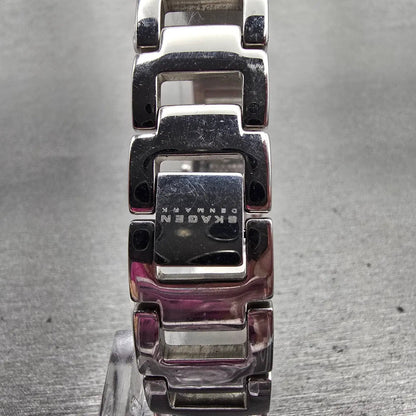 Skagen Watch Women 16mm Black Dial Silver Tone Rectangle 299SSXB New Battery7