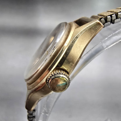 Seiko Watch Women 24mm White Dial Gold Tone Round 17-0730 Manal Wind Runs VTG2