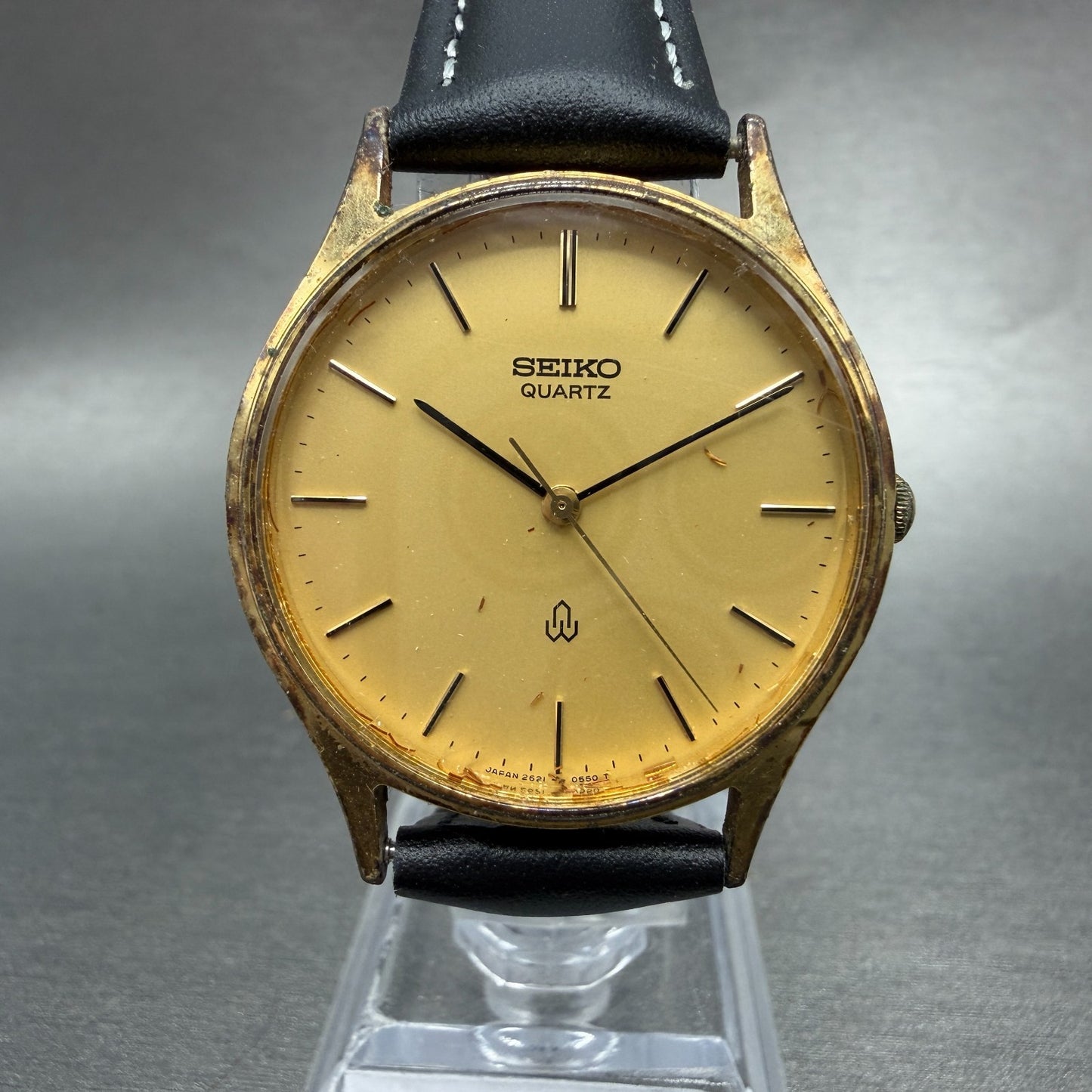 Seiko Watch Unisex 32mm Champagne Dial Gold Tone Round 2621-0150 New Battery0