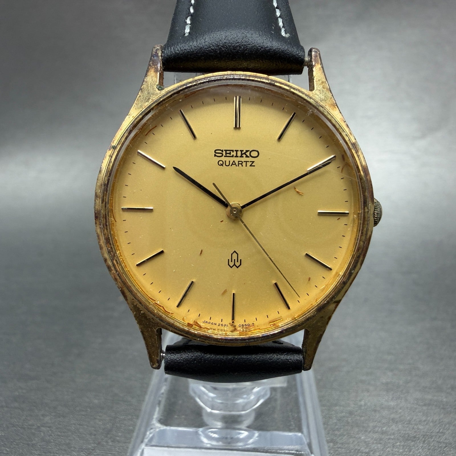 Seiko Watch Unisex 32mm Champagne Dial Gold Tone Round 2621-0150 New Battery0