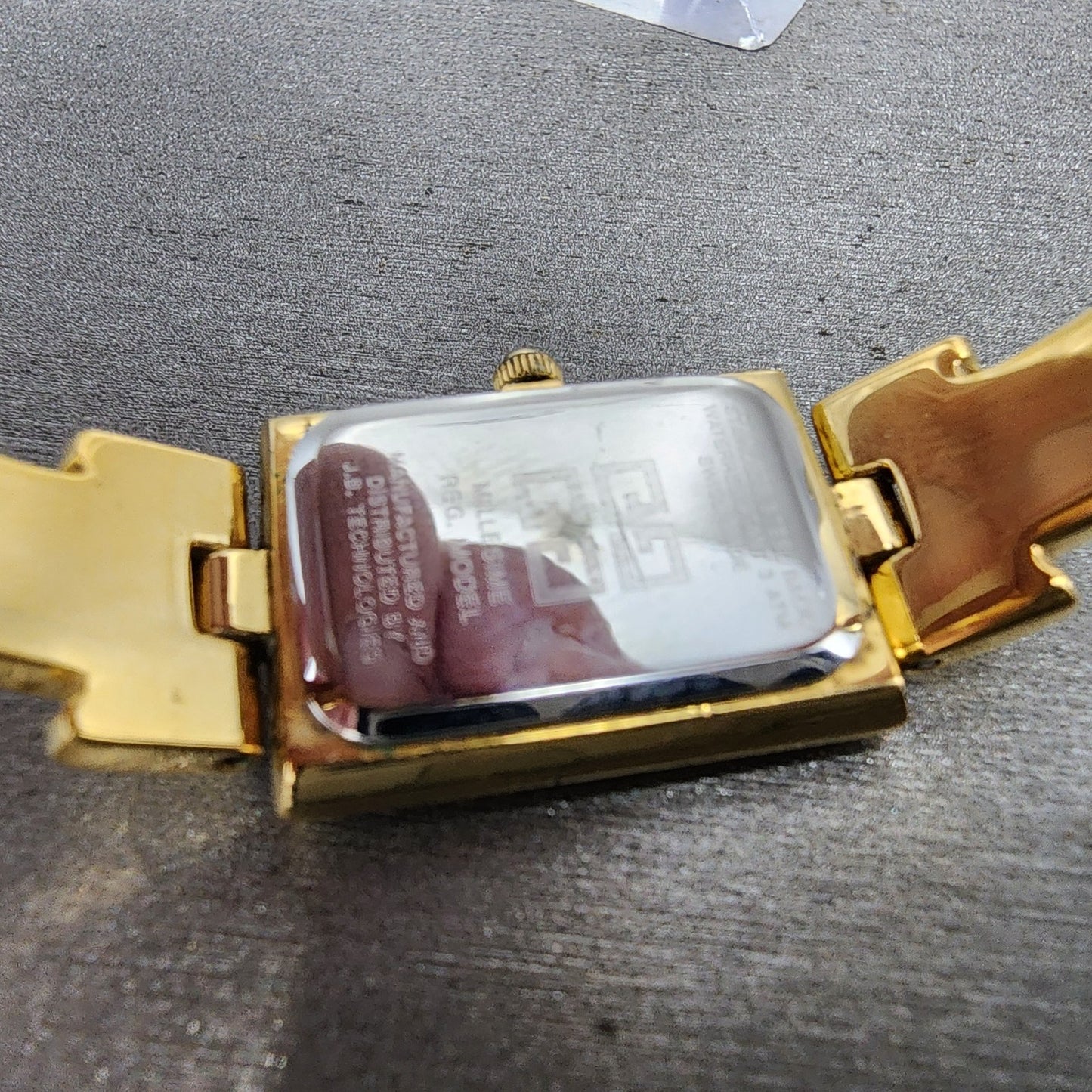 Givenchy Tank Watch Women 17mm Black Dial Gold Tone Rectangle New Battery9