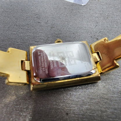Givenchy Tank Watch Women 17mm Black Dial Gold Tone Rectangle New Battery9