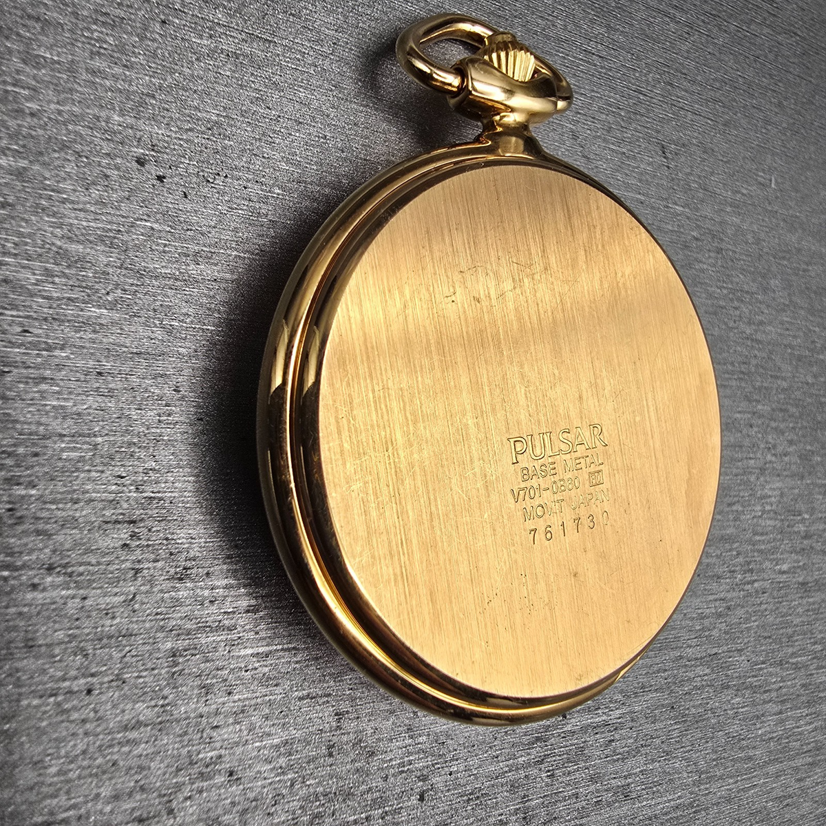 Pulsar Pocket Watch Men 46mm White Dial Gold Tone V701-0B60 New Battery11