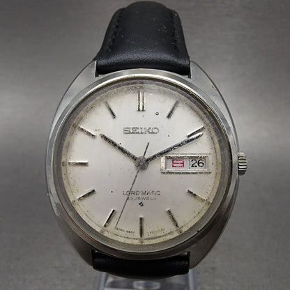 Seiko Lord Matic Watch Men 37mm Silver Dial Silver Tone Daydate Runs READ!!!!!!!0