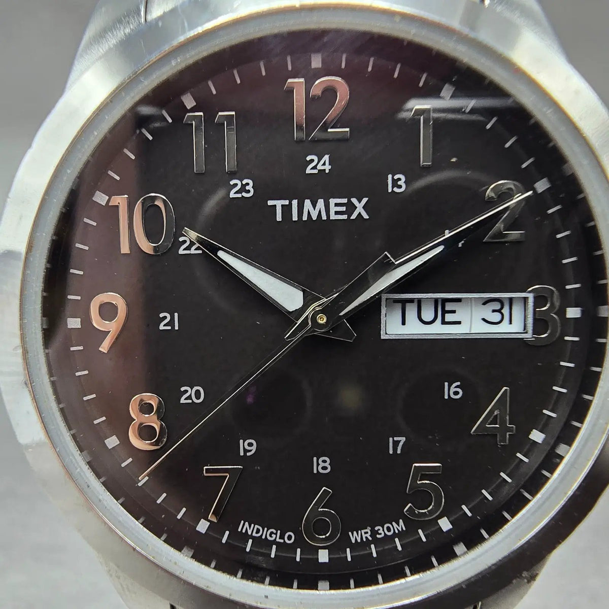Timex South Street Sport Watch Men 36mm Black Dial Steel Daydate T2M932 New Bat81