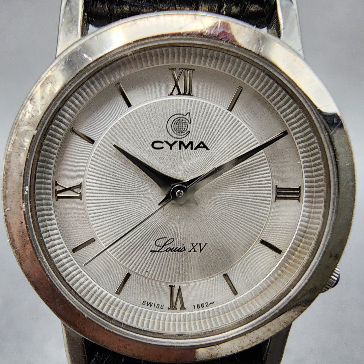 Cyma Louis XV Watch Women 24mm White Dial Silver Tone Round 726 New Battery1