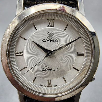 Cyma Louis XV Watch Women 24mm White Dial Silver Tone Round 726 New Battery1