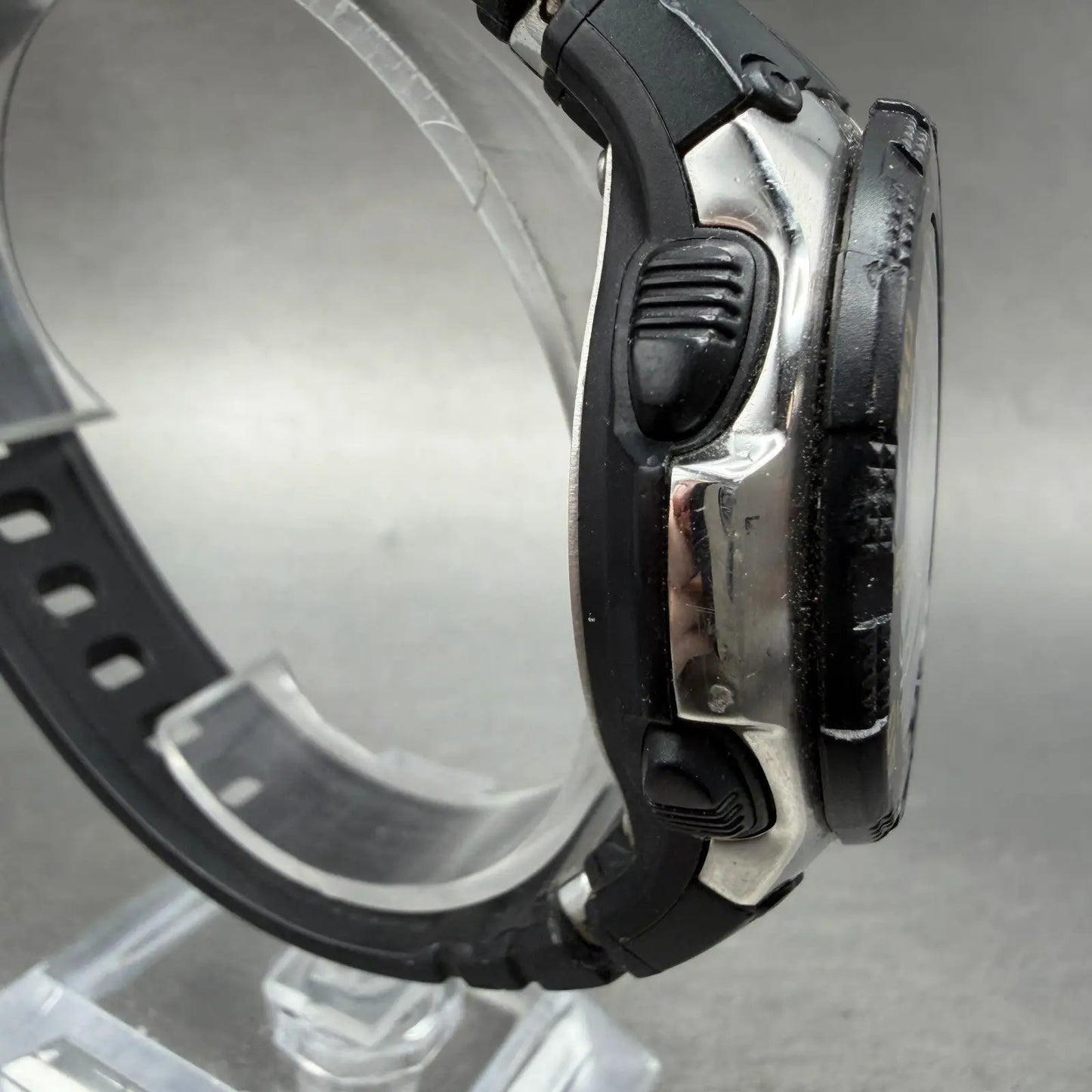 Casio Wave Ceptor Watch Men 45mm Black Dial Steel Ani Digi WVA-107HJ New Battery3