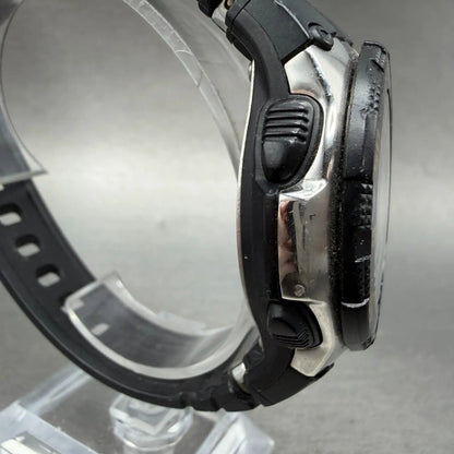 Casio Wave Ceptor Watch Men 45mm Black Dial Steel Ani Digi WVA-107HJ New Battery3
