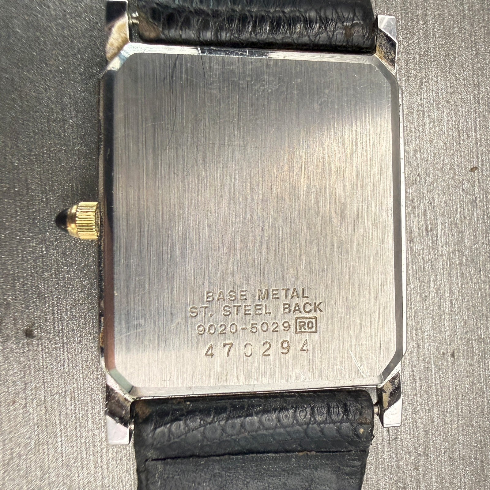 Seiko Tank Watch Men 26mm Gray Dial Two Tone Rectangle 9020-5029 New Battery VTG10