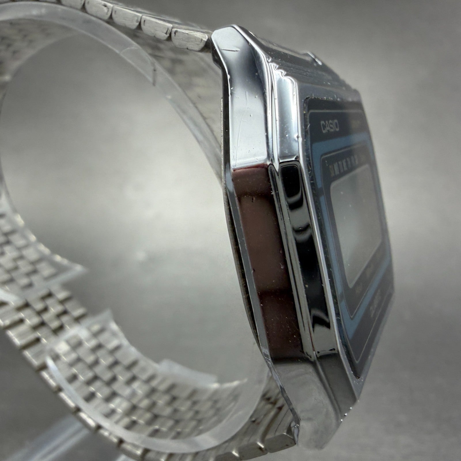 Casio 155-B817 Watch Men 34mm Digital Silver Tone Daydate Octagon PARTS4