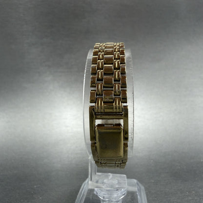 Seiko Tank Watch Women 18mm White Dial Gold Tone Rectangle V401-5129 NewBatt7