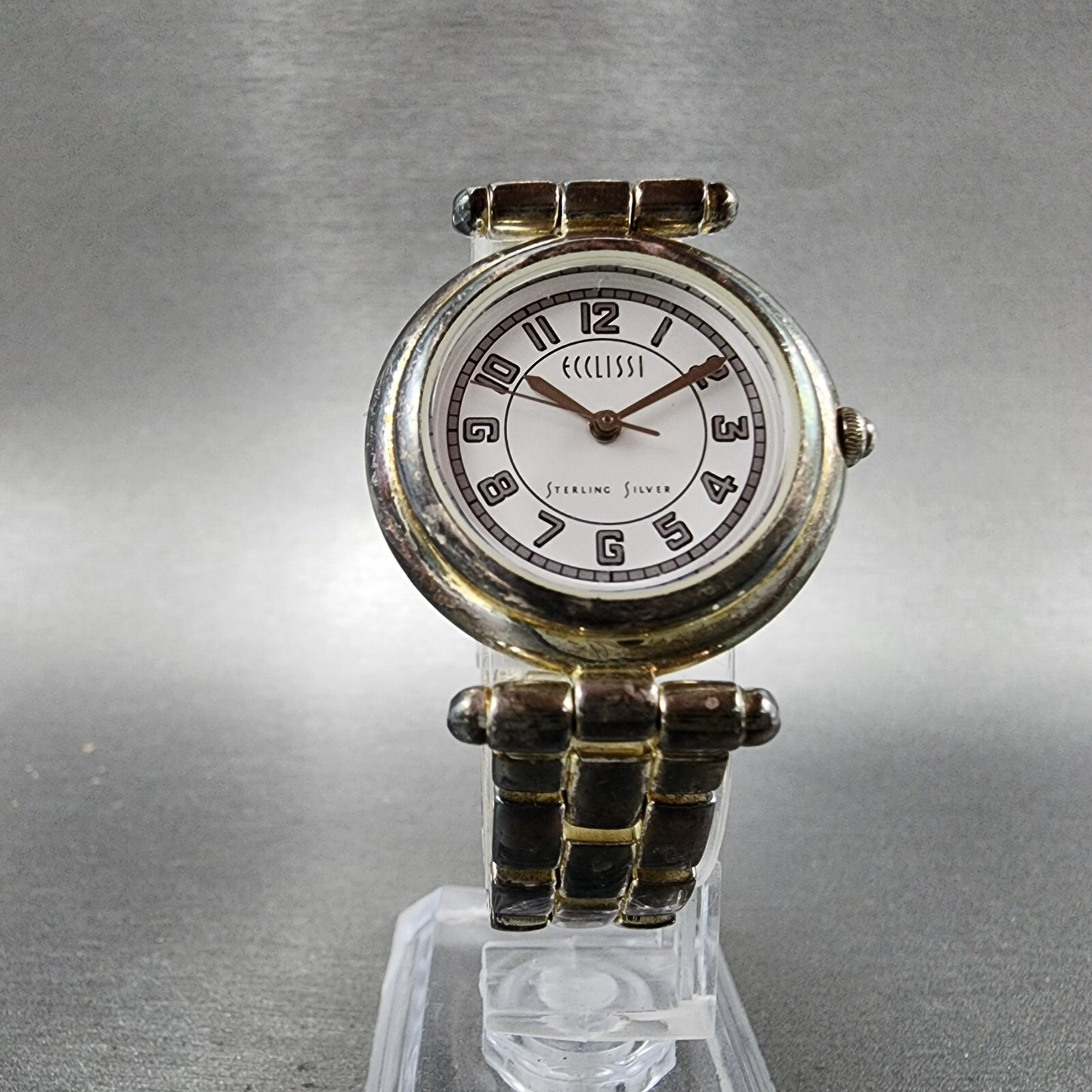 Ecclissi Watch Women 27mm White Dial Sterling Silver Round 3240 New Battery5