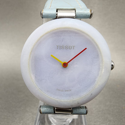 Tissot Rock Watch Women 30mm Blue Stone Dial Stone Case Round R150 New Battery3