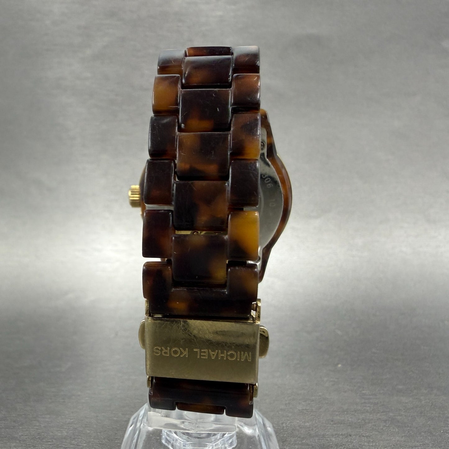 Michael Kors Watch Women 37mm Brown Dial Gold Tone Tortas Daydate New Battery 7T7