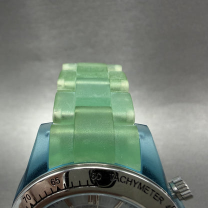 Invicta Anatomic Chronograph Watch Women 37mm Skeleton Dial Blue Green Date Runs4