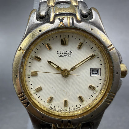 Citizen Watch Women 24mm Cream Dial Two Tone Date Round 1010-K09931 New Battery1
