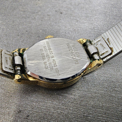Bulova Watch Women 16mm Champagne Dial Gold Tone Round 83391 New Battery9
