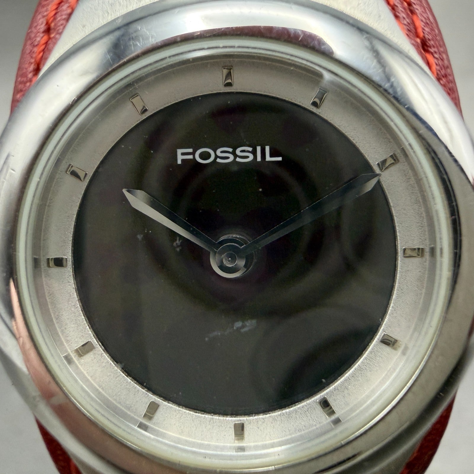 Fossil Big Tic Watch Women 26mm Heart Dial Silver Tone ES9739 New Battery1