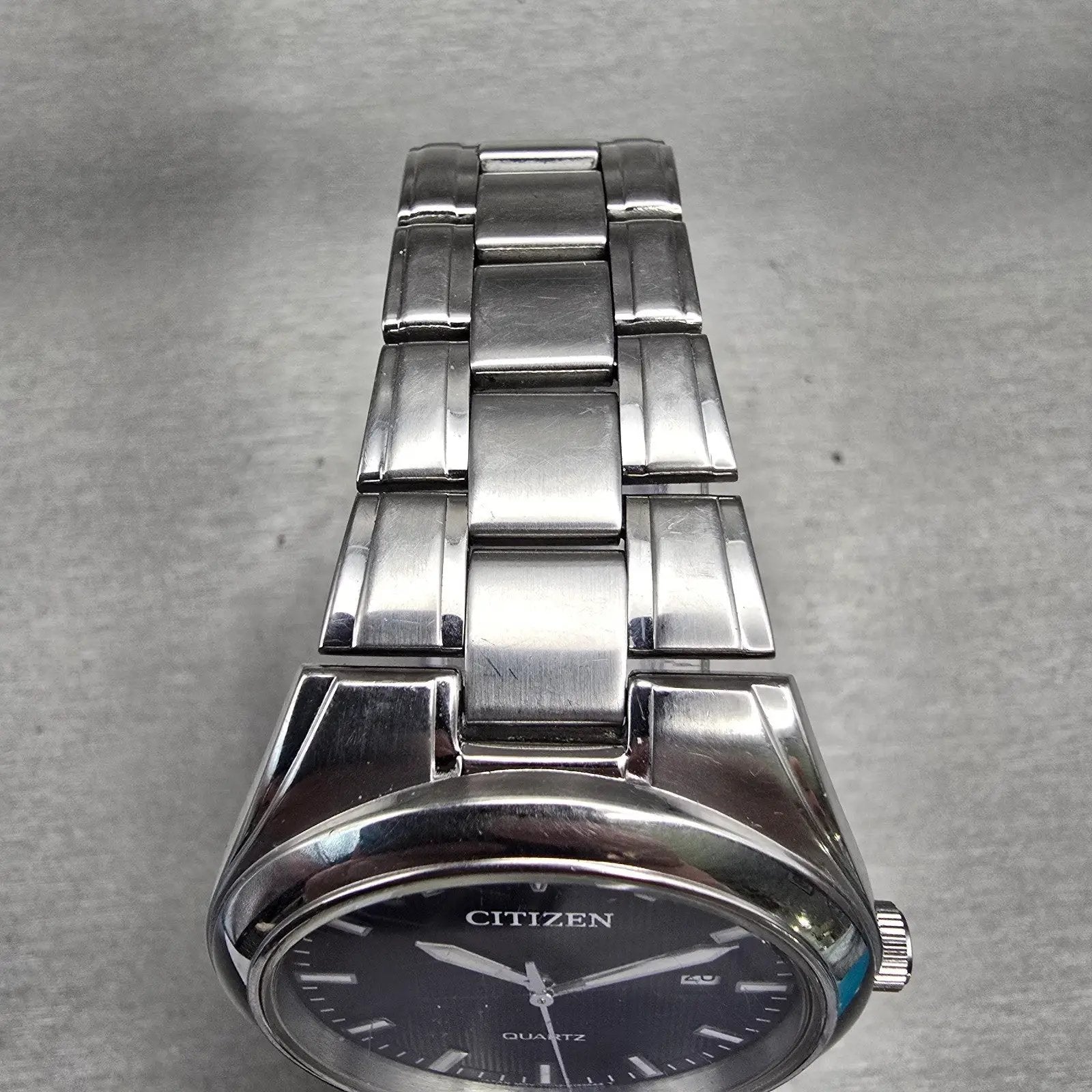Citizen Watch Men 39mm Blue Dial Silver Tone Date Round 1112-S095221 New Battery4