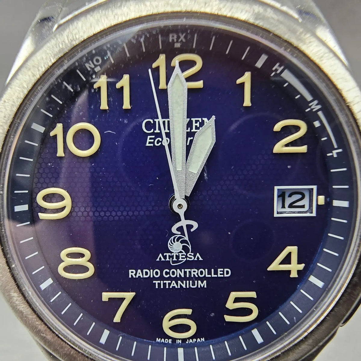 Citizen Eco-Drive Attesa Watch Men 38mm Black Dial Titanium H410-T003788 PARTS!!2