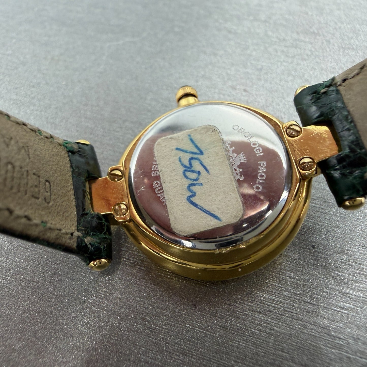 Paolo Gucci Watch Women 24mm White Dial Gold Tone Round New battery NOS VTG9