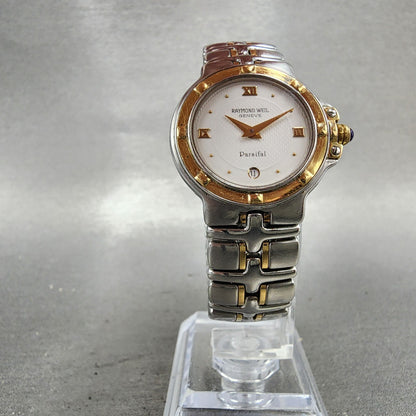 Raymond Weil Parsifal Watch Women 27mm White Dial Two Tone Date New battery5