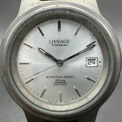 Casio Lineage Watch Men 35mm Silver Dial Titanium Date LIN150 New Battery1