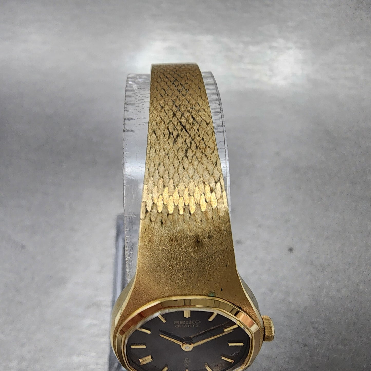 VTG Seiko Watch Women 22mm Brown Dial Gold plated Round 437000 New Battery4