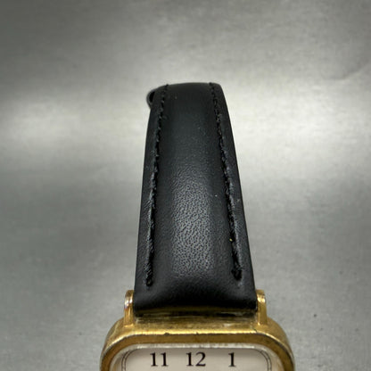 Seiko Tank Watch Men 27mm White Dial Gold Tone Square 6531-5130 New Battery VTG84