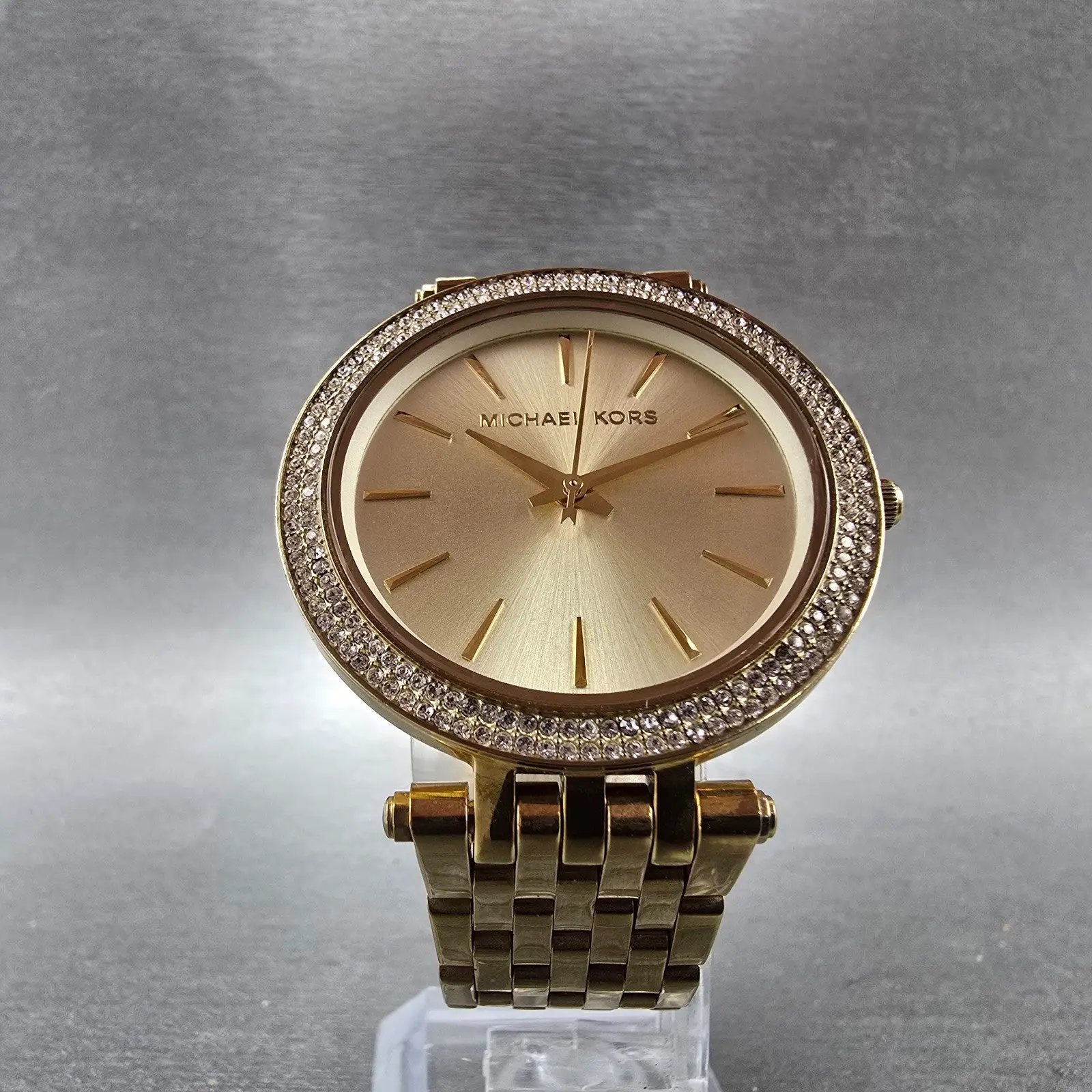 Michael Kors Darci Watch Women 39mm Champagne Dial Gold Tone MK-3191 New Batt MQ5