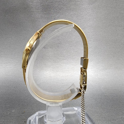 Seiko Watch Women 20mm Champagne Dial Gold Tone Round 2c210010 New Battery6