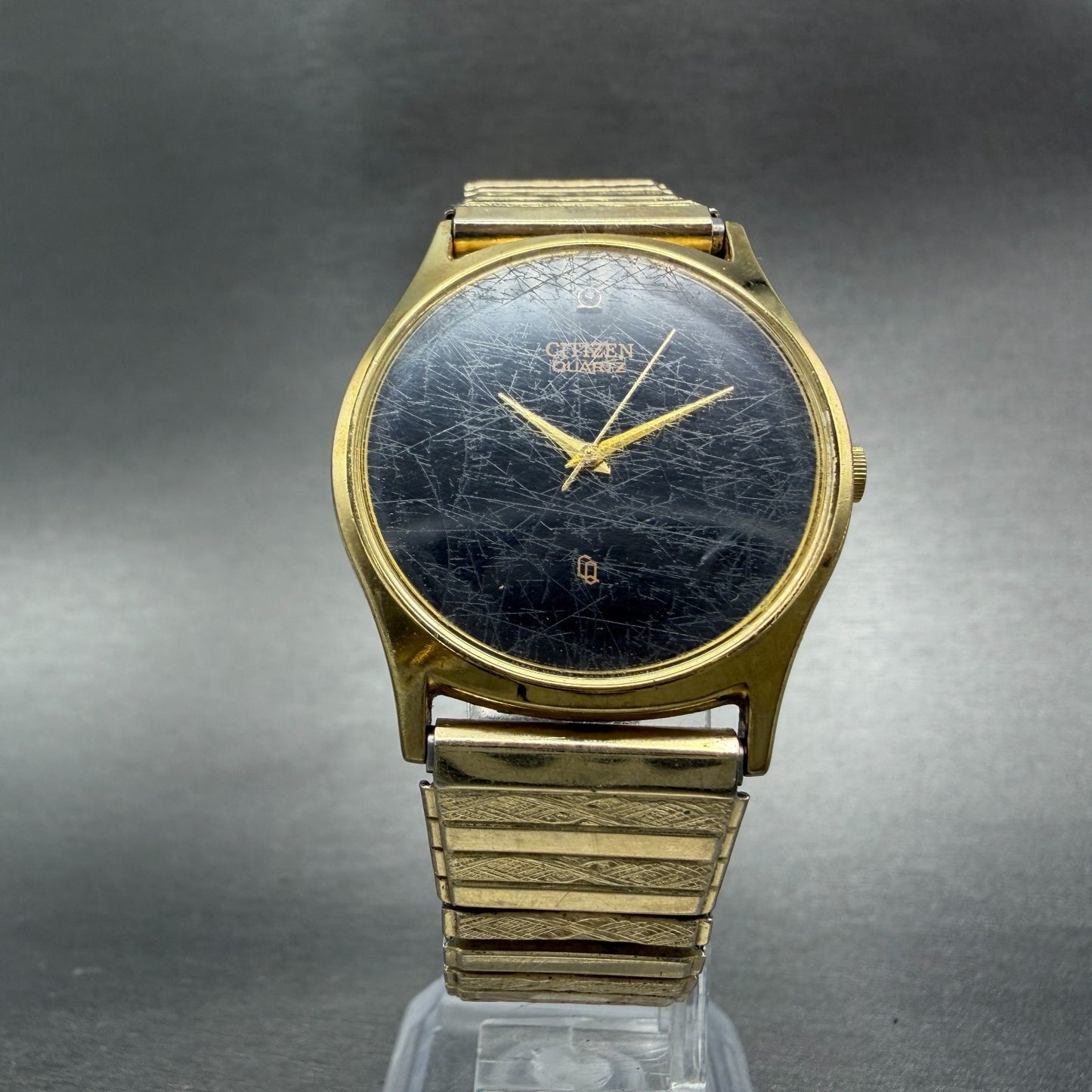 Citizen CQ Watch Men 32mm Black Dial Gold Tone Round 6031-K02716 New battery5