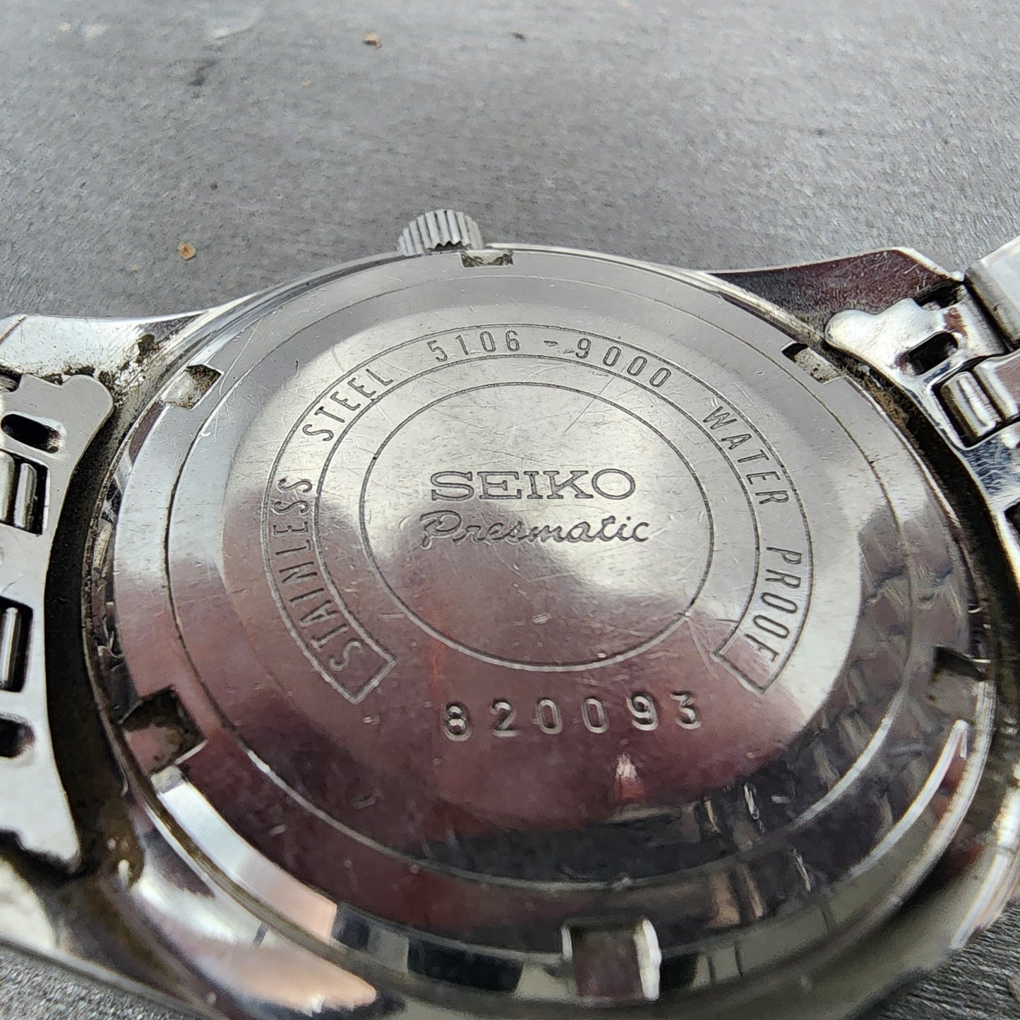 Seiko Presmatic Watch Men 37mm Black Dial Silver Tone Daydate 51069000 Runs10