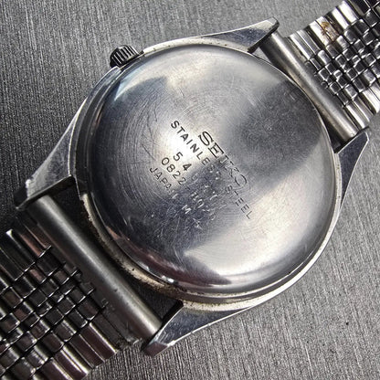 Seiko QT Watch Men 36mm Silver Dial Silver Tone Date Round 0822-8020 New Battery10