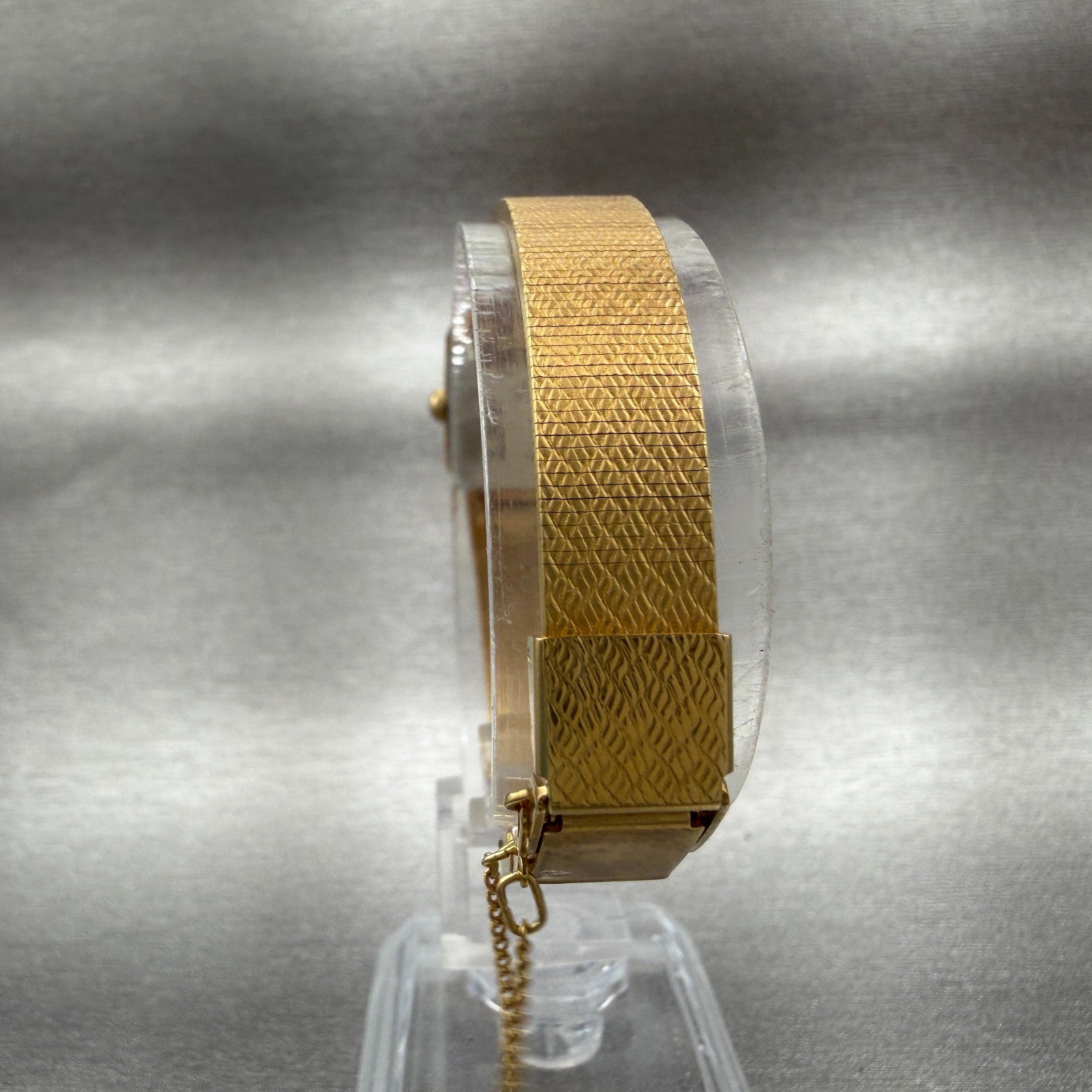 Seiko Tank Watch Women 17mm Champagne Dial Gold Tone 54205399 New Battery NOS7