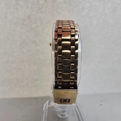 Omega Seamaster Watch Women 22mm Gold Dial Gold Tone Date Round 1380 New Battery7