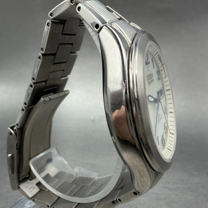 Citizen Eco-Drive Attesa Watch Men 37mm Cream Dial Titanium Atomic Daydate READ!4