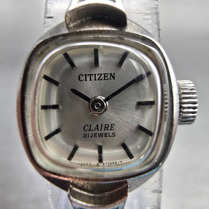 Citizen Claire Watch Women 14mm Silver Dial Silver Tone 4-671465 Vintage Works1