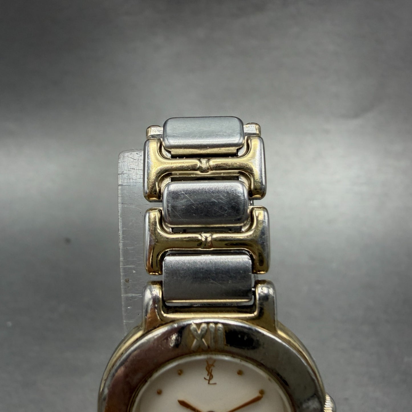 Yves Saint Laurent Watch Women 24mm White Dial Two Tone Round 2200-229789 Newbat4