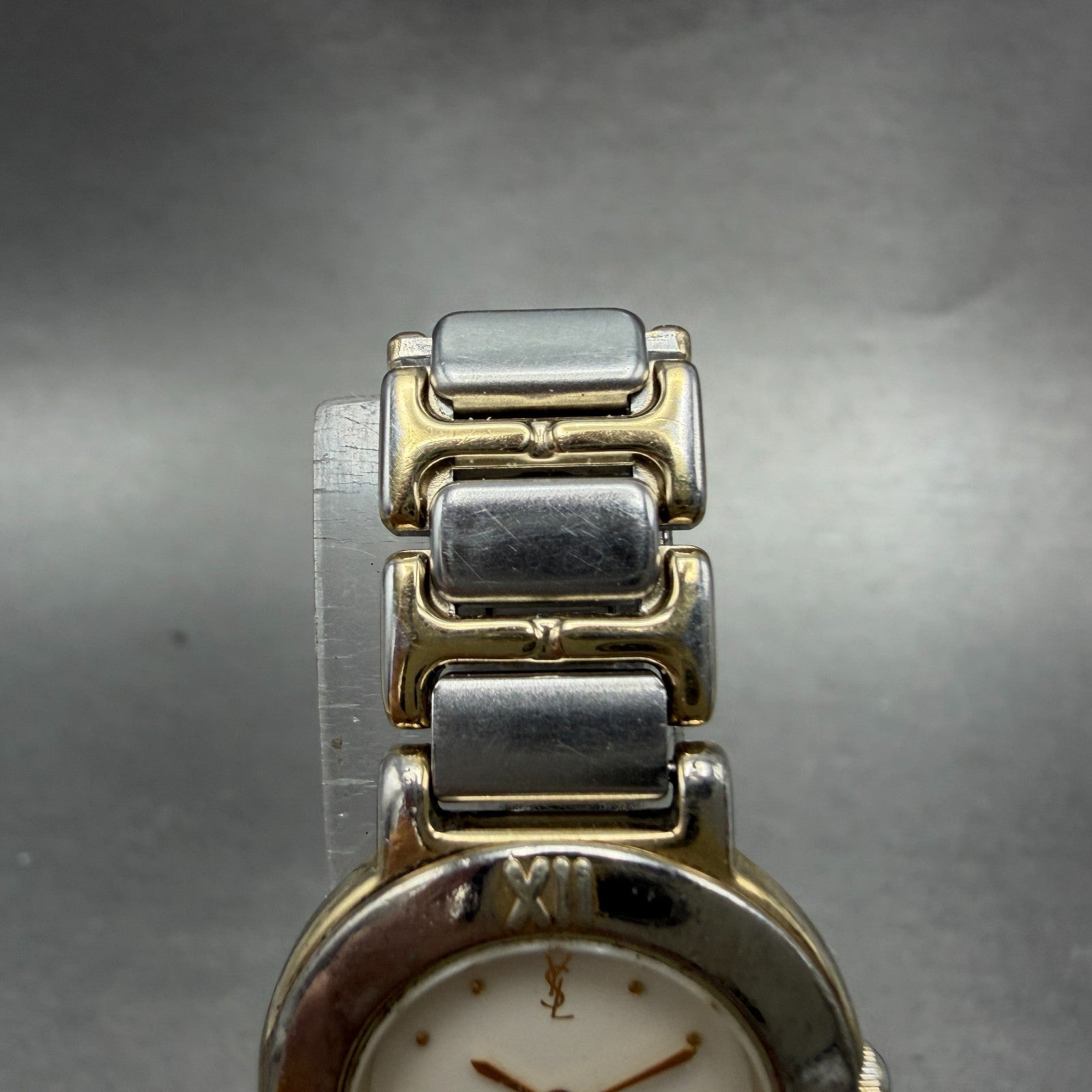 Yves Saint Laurent Watch Women 24mm White Dial Two Tone Round 2200-229789 Newbat4
