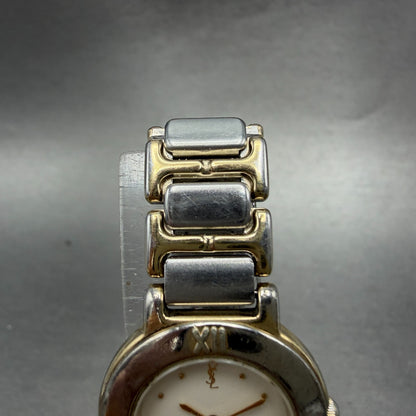 Yves Saint Laurent Watch Women 24mm White Dial Two Tone Round 2200-229789 Newbat4