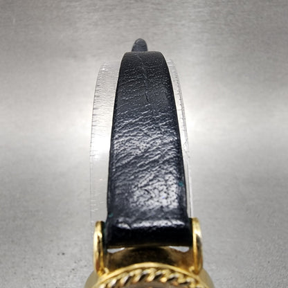 Seiko Watch Women 20mm Black Dial Gold Tone Oval 165199 New Battery6