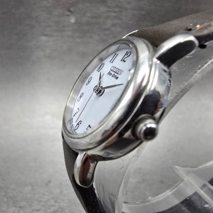 Citizen Eco-Drive Watch Women 23mm White Dial Silver Tone Date E011-S049415 Runs2